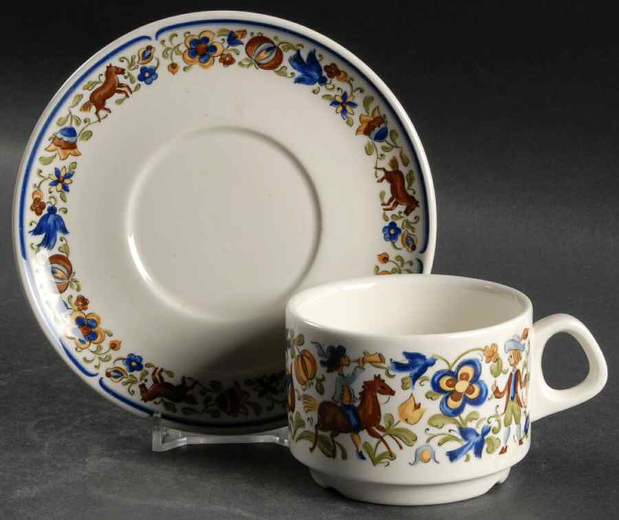 Troubadour Flat Cup & Saucer Set by Villeroy & Boch-1