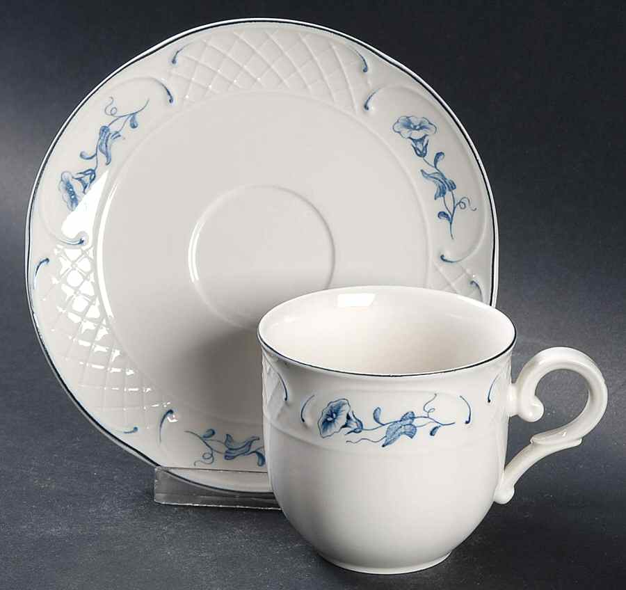 Val Bleu Flat Cup & Saucer Set by Villeroy & Boch-1