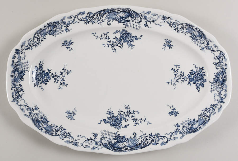 Valeria Blue 16" Oval Serving Platter by Villeroy & Boch-1