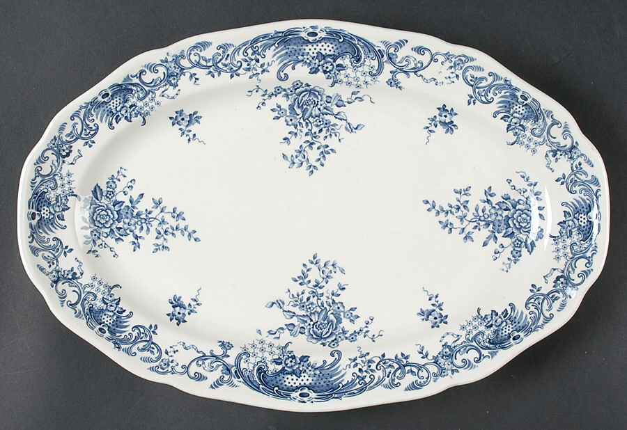 Valeria Blue 14" Oval Serving Platter by Villeroy & Boch-1
