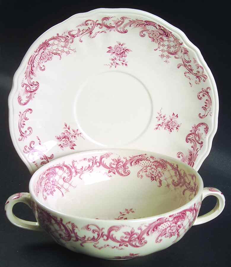 Valeria Footed Cream Soup Bowl & Saucer Set by Villeroy & Boch-1