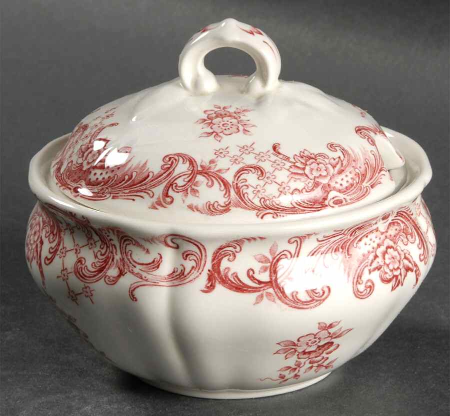 Valeria Red Sugar Bowl & Lid by Villeroy & Boch-1