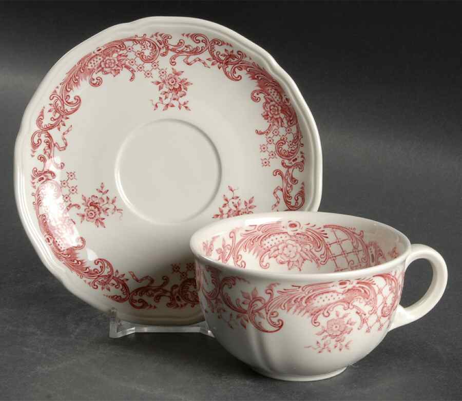 Valeria Red Flat Cup & Saucer Set by Villeroy & Boch-1