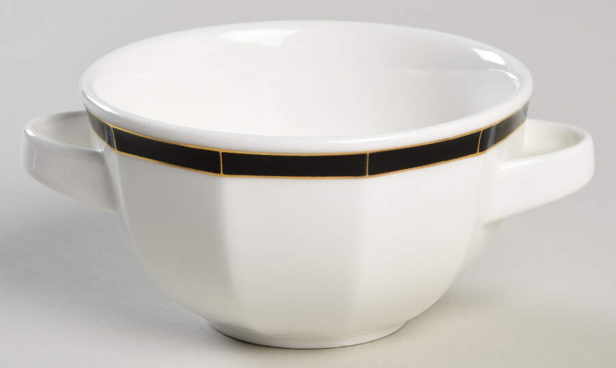 Varia Black and Gold Flat Cream Soup Bowl by Villeroy & Boch-1