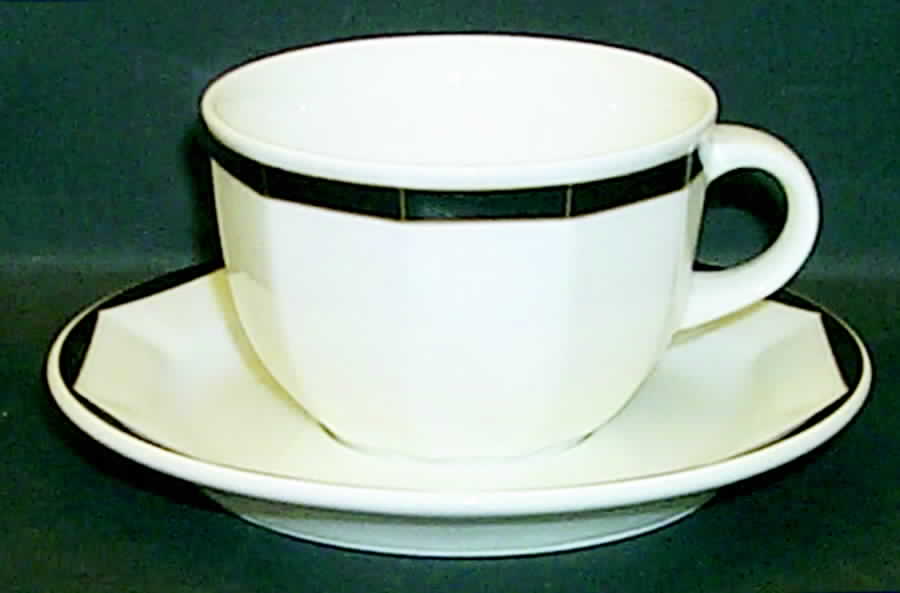 Varia Black and Gold Flat Cup & Saucer Set by Villeroy & Boch-1