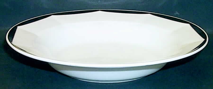 Varia Black and Gold Rim Soup Bowl by Villeroy & Boch-1