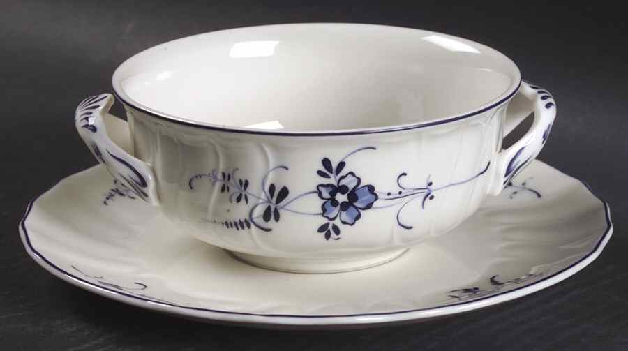 Vieux Luxembourg Flat Cream Soup Bowl & Saucer Set by Villeroy & Boch-1