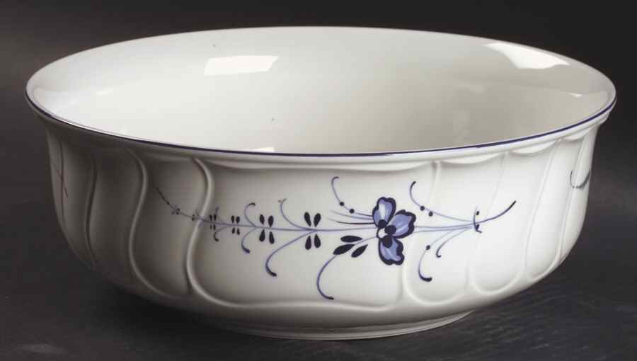 Villeroy & Boch Luxembourg Rice Bowl – 20 Oz, Premium Porcelain, White/Blue