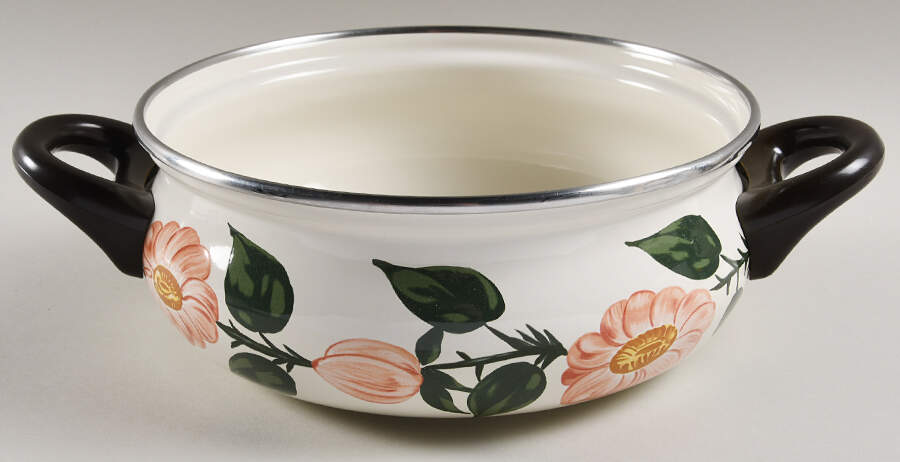 Wild Rose (Pink Flowers) Lid for 2.25 Quart Round Metal Casserole by Villeroy & Boch-1