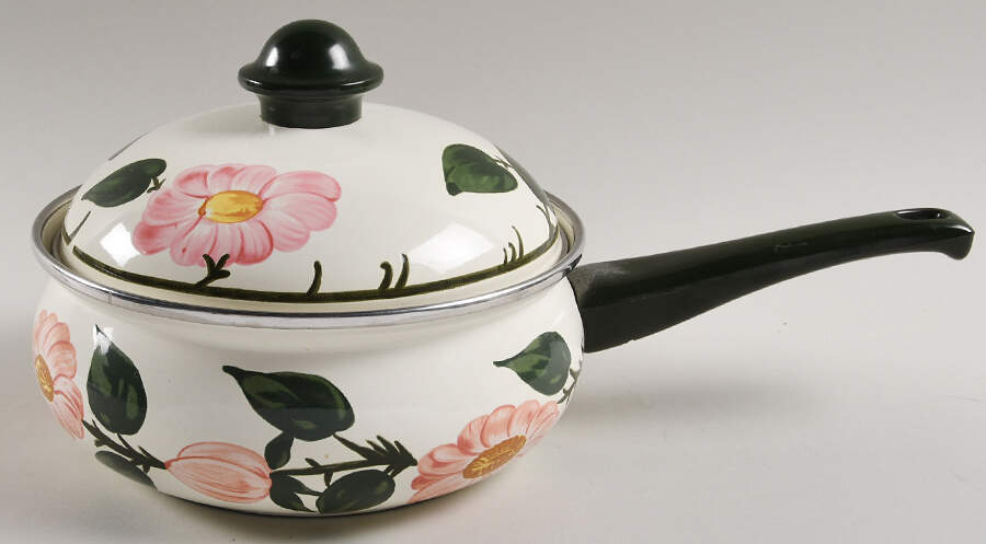 Wild Rose (Pink Flowers) 2 Quart Metal Covered Saucepan by Villeroy & Boch-1