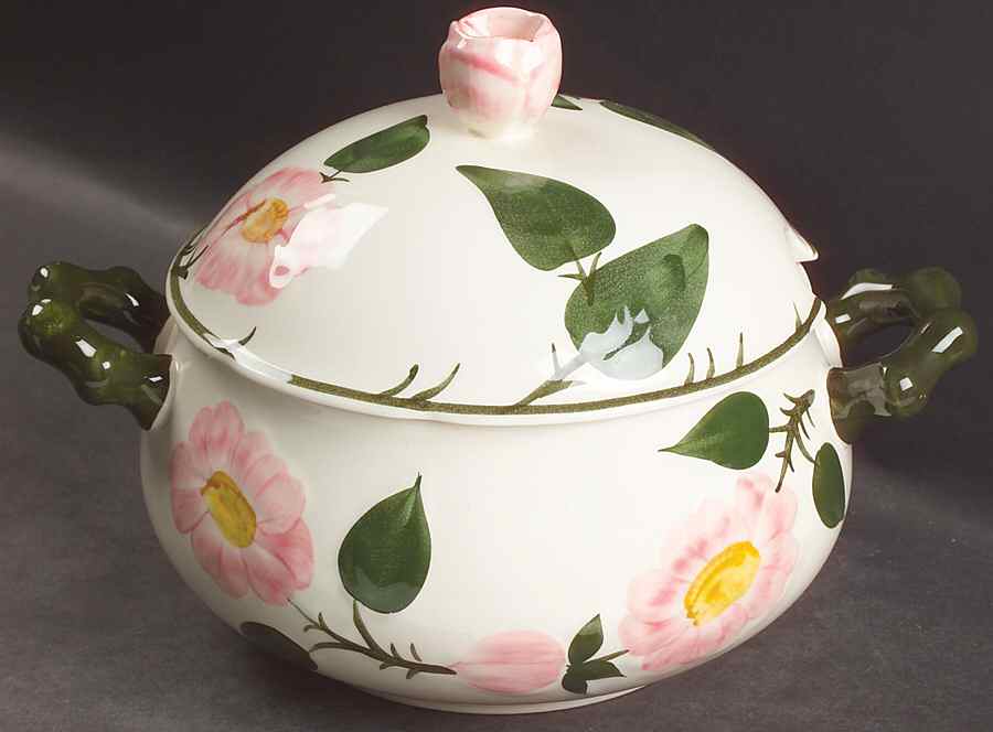Wild Rose (Pink Flowers) Round Covered Vegetable by Villeroy & Boch-1