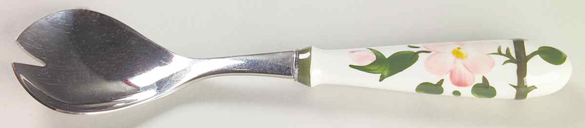 Wild Rose (Pink Flowers) Salad Serving Fork with Stainless Prongs by Villeroy & Boch-1