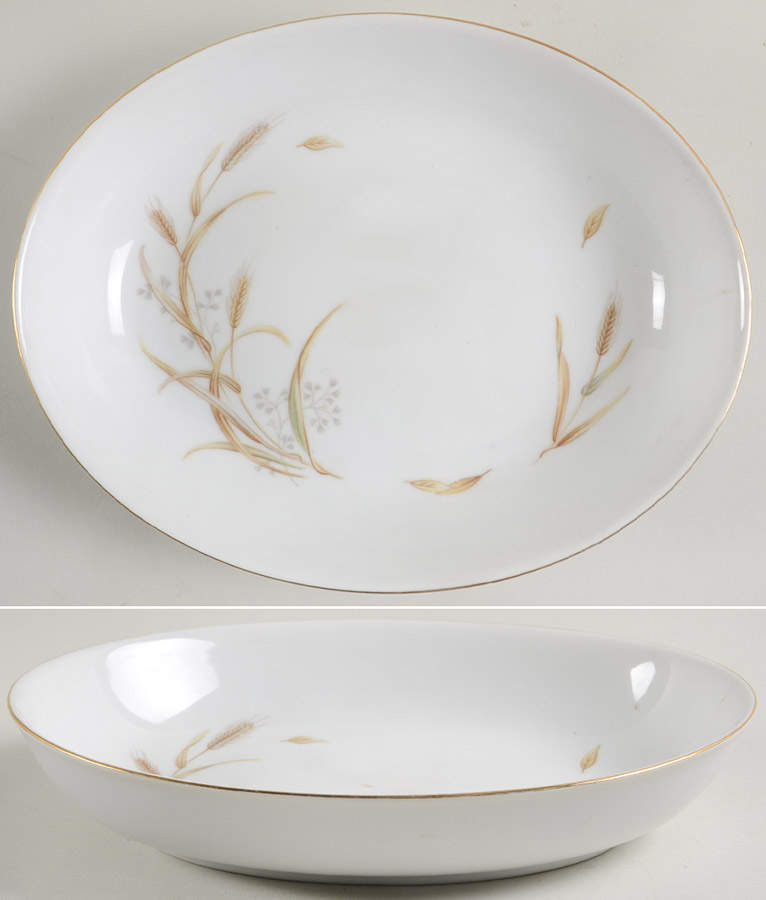 Golden Wheat 9" Oval Vegetable Bowl by Violet-1
