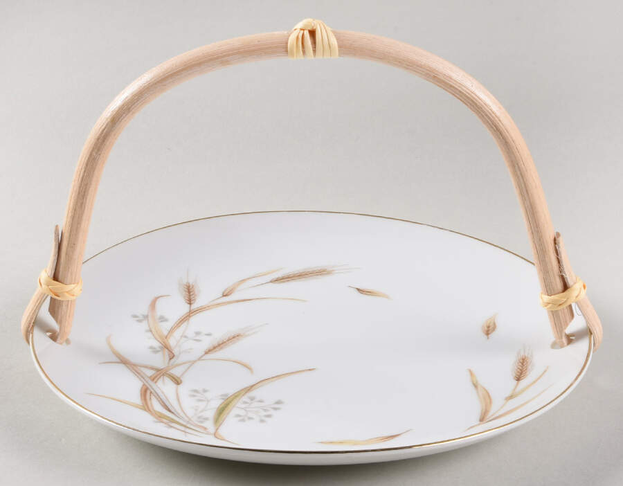 Golden Wheat 5 3/8"-5 5/8" Bamboo Handled Serving Plate  HC by Violet-1