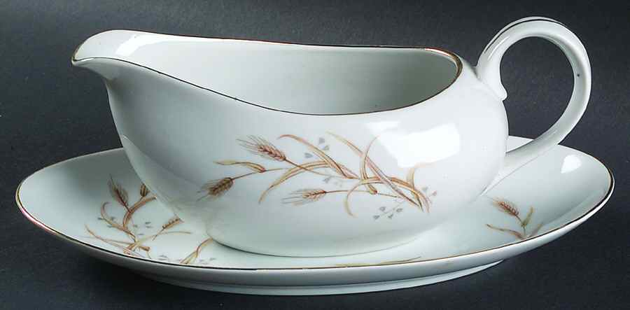 Golden Wheat Gravy Boat & Underplate/Relish by Violet-1
