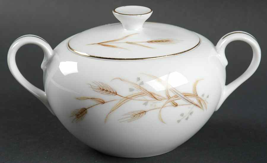 Golden Wheat Sugar Bowl & Lid by Violet-1