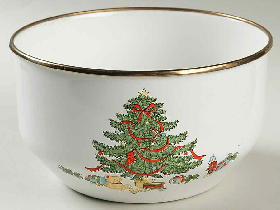 Christmas Tree Medium Metal Mixing Bowl by Vitromaster-1