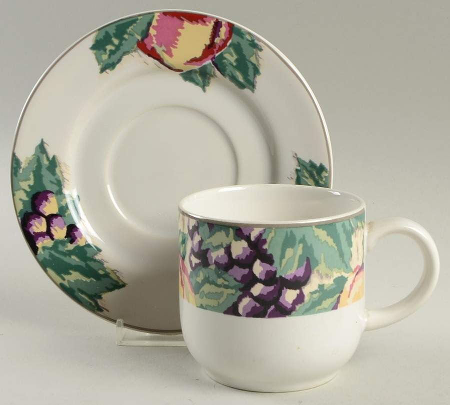 Fruit Tapestry Flat Cup & Saucer Set by Vitromaster-1