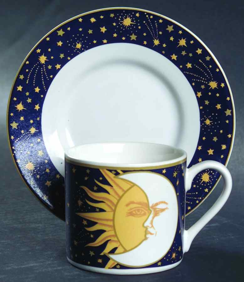Galaxy Flat Demitasse Cup & Saucer Set by Vitromaster-1
