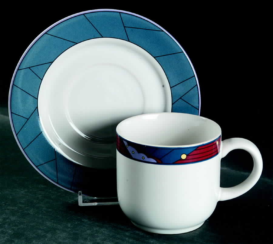 Jazz Flat Cup & Saucer Set by Vitromaster-1