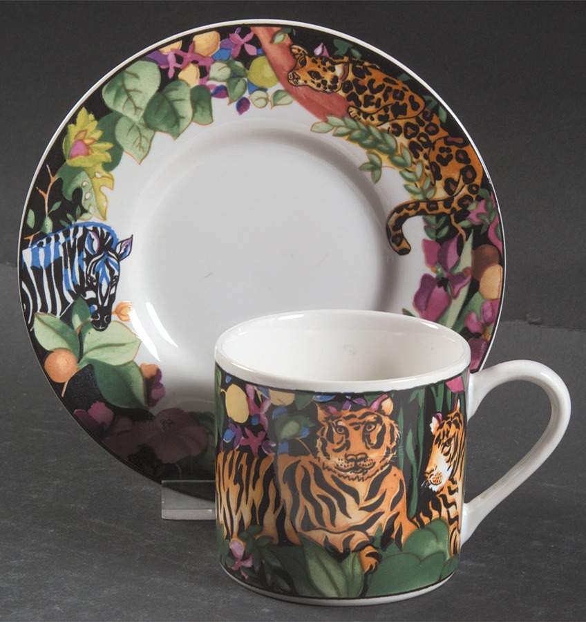 Rain Forest Flat Demitasse Cup & Saucer Set by Vitromaster-1