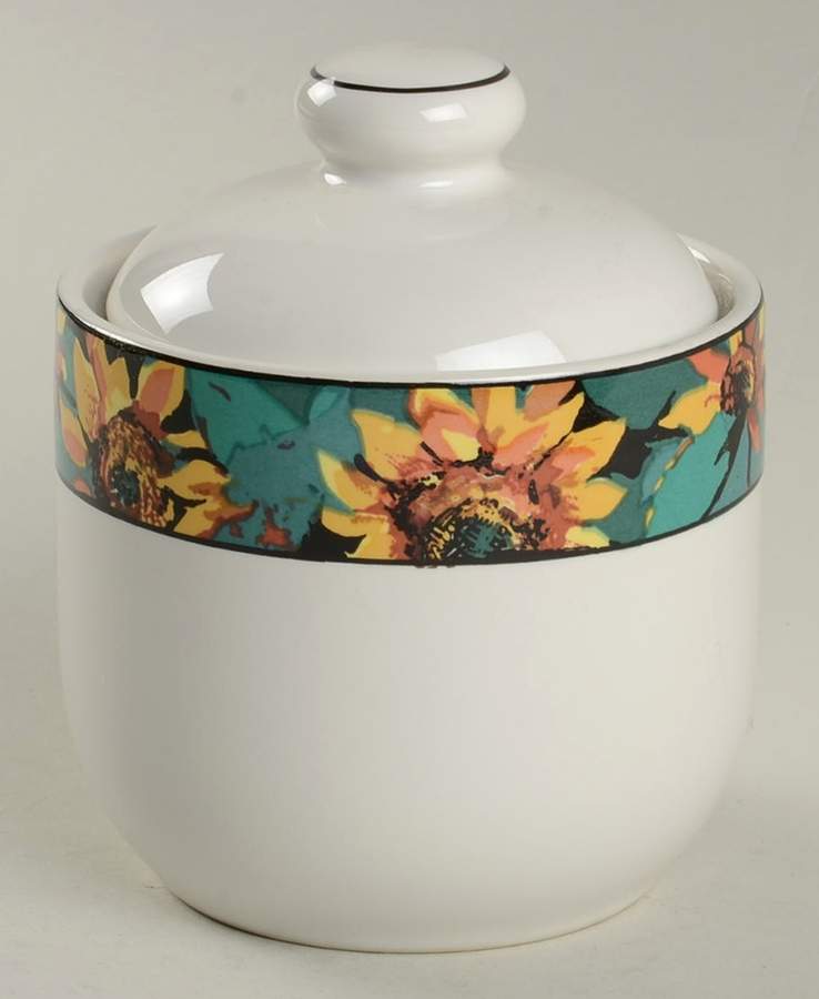 Sun Flower Sugar Bowl & Lid by Vitromaster-1
