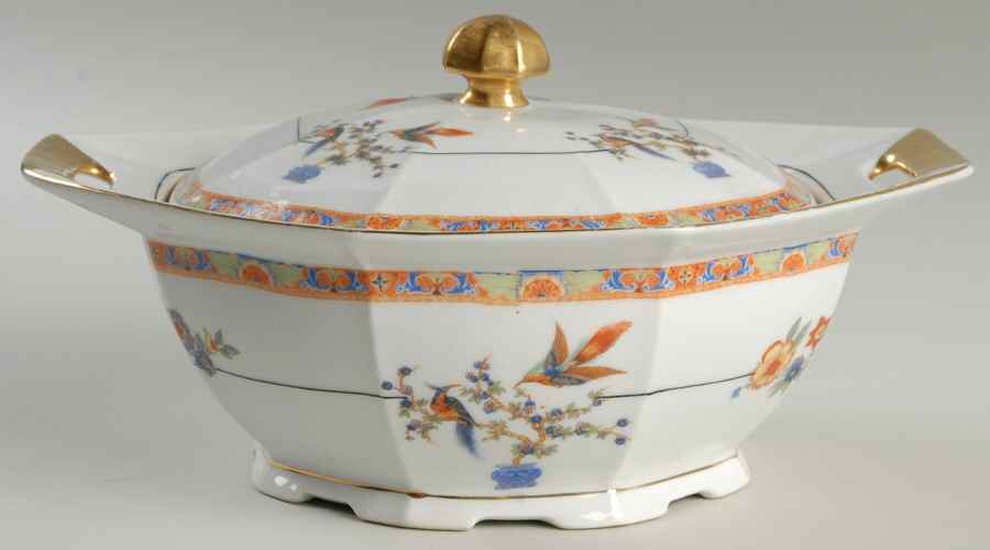 306 Octagonal Covered Vegetable by Victoria (Czech)-1