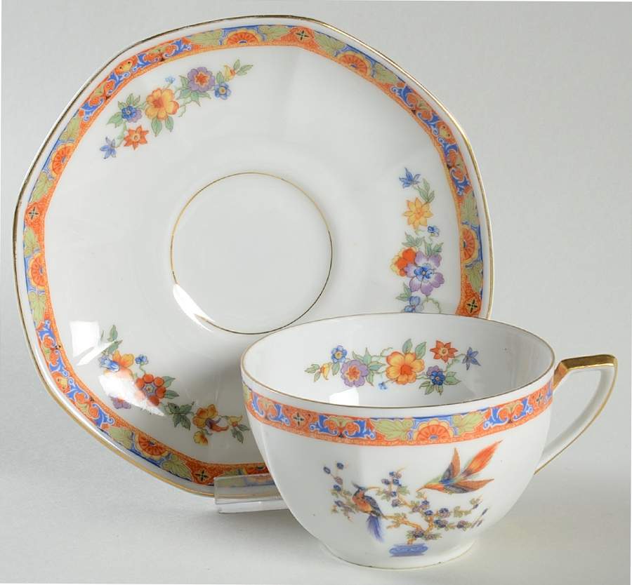 306 Flat Cup & Saucer Set by Victoria (Czech)-1