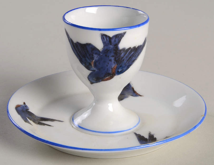 Blue Bird (Smooth Edge) Single Egg Cup by Victoria (Czech)-1