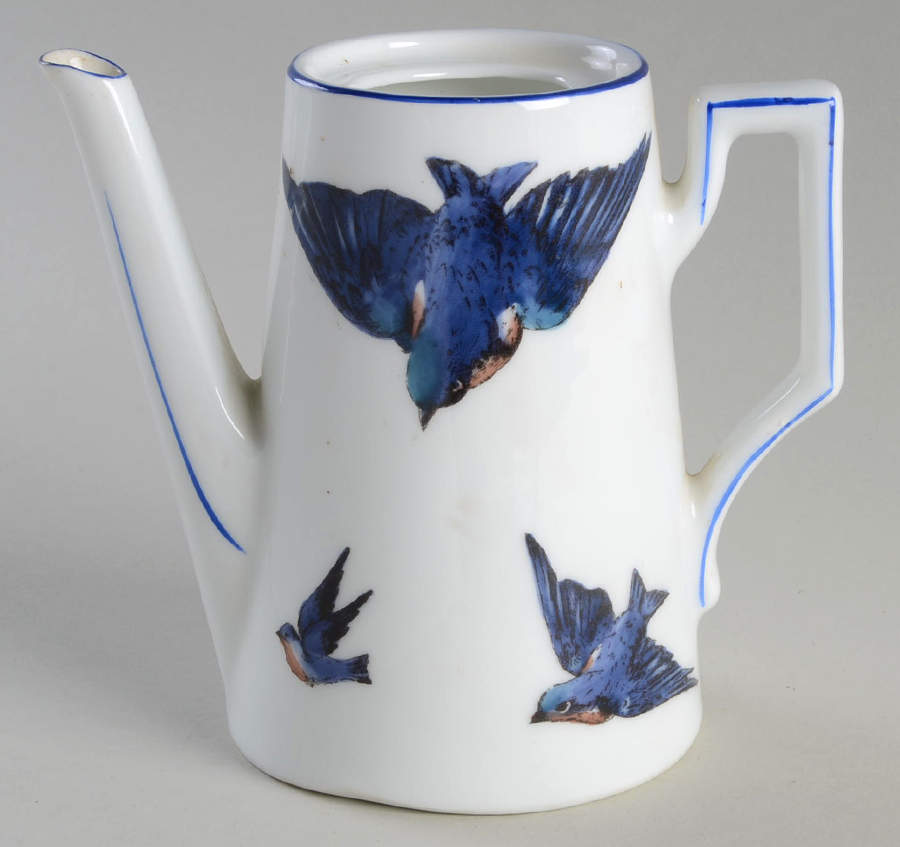 Blue Bird (Smooth Edge) Mini Coffee Pot No Lid by Victoria (Czech)-1