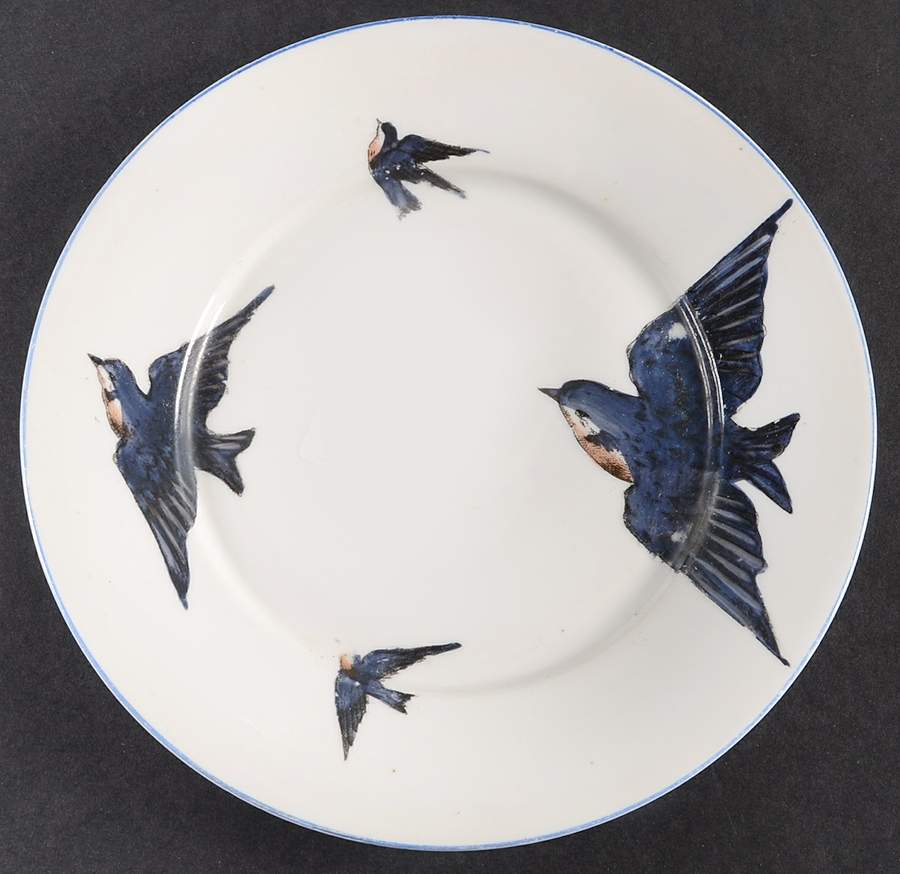Blue Bird (Smooth Edge) Salad Plate by Victoria (Czech)-1