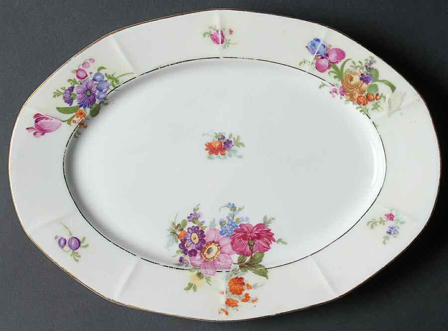 Maytime 11" Oval Serving Platter by Victoria (Czech)-1