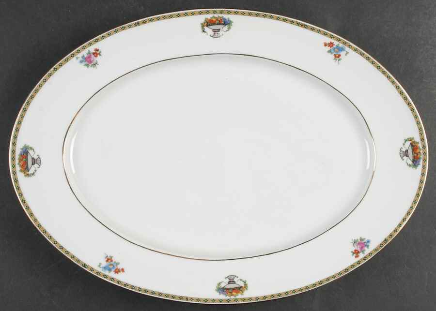 The Regence 14" Oval Serving Platter by Victoria (Czech)-1