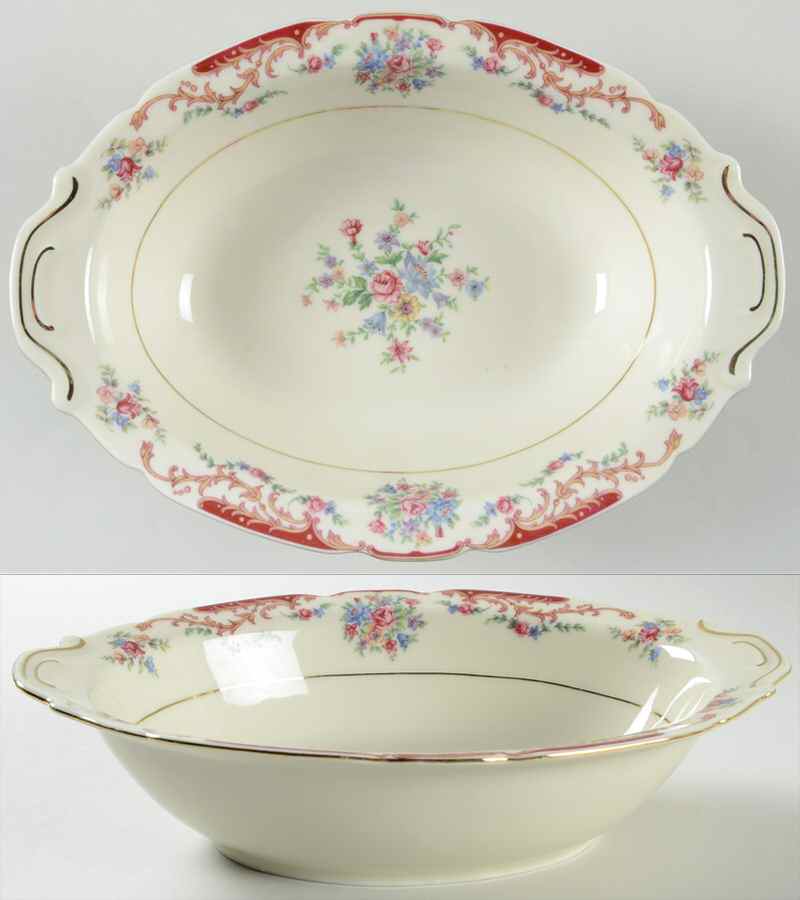 VIT101 10" Oval Vegetable Bowl by Victoria (Czech)-1