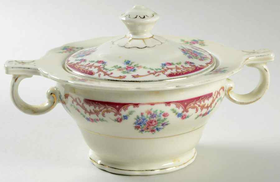 VIT101 Sugar Bowl & Lid by Victoria (Czech)-1