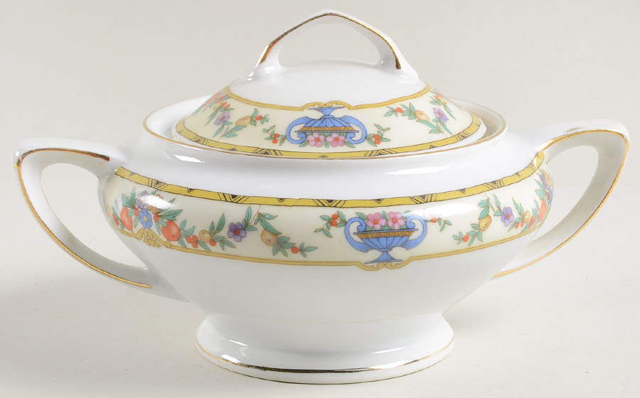 VIT11 Sugar Bowl & Lid by Victoria (Czech)-1