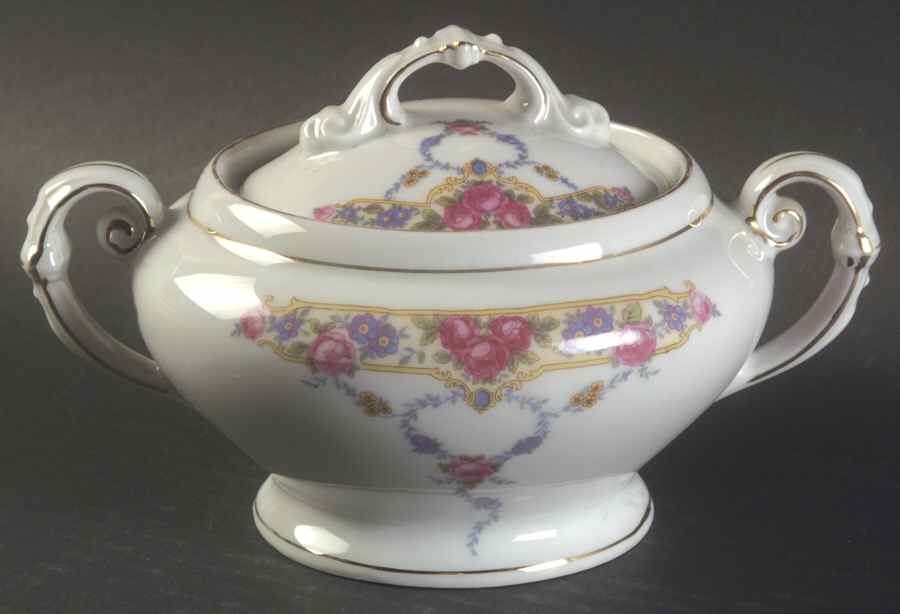 VIT13 Sugar Bowl & Lid by Victoria (Czech)-1
