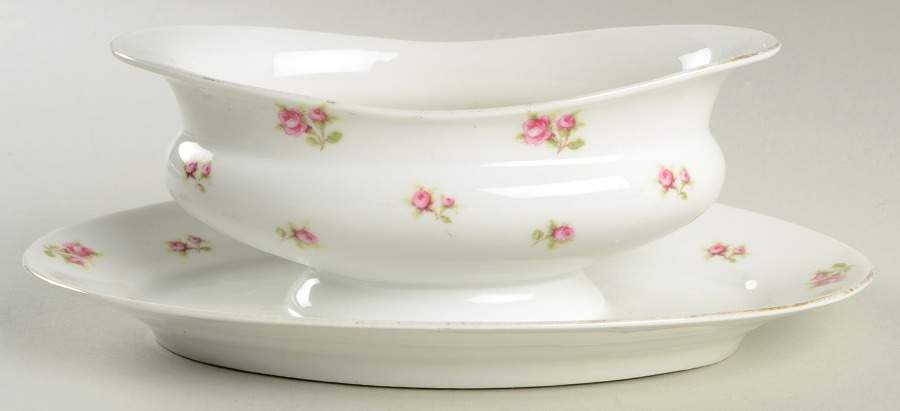 VIT22 Gravy Boat with Attached Underplate by Victoria (Czech)-1