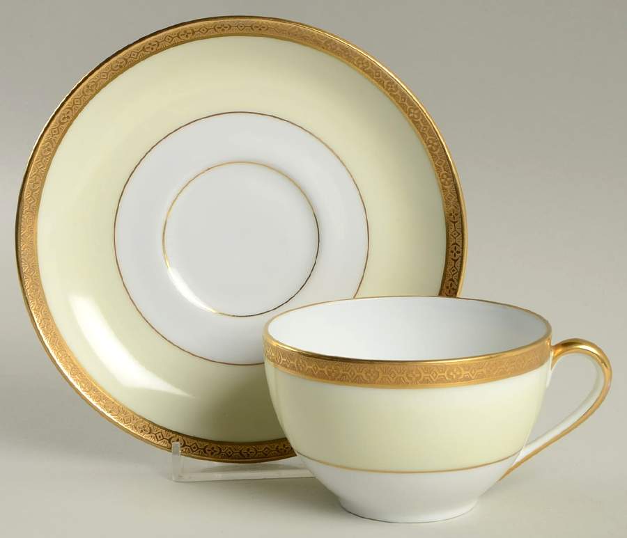 VIT23  Flat Cup & Saucer Set by Victoria (Czech)-1