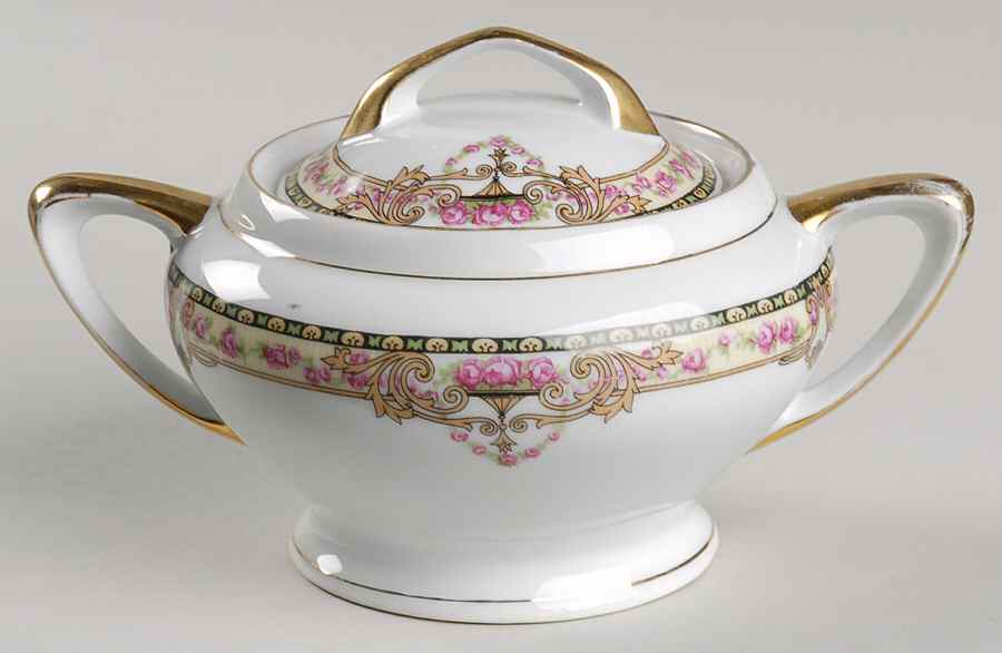 VIT24 Sugar Bowl & Lid by Victoria (Czech)-1
