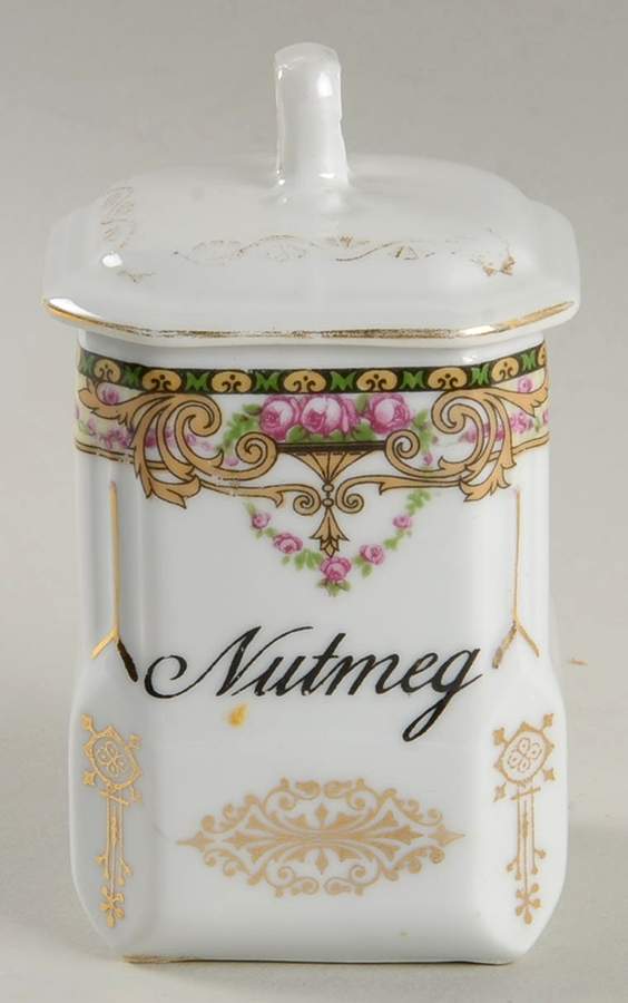 VIT24 Nutmeg Spice Jar & Lid by Victoria (Czech)-1