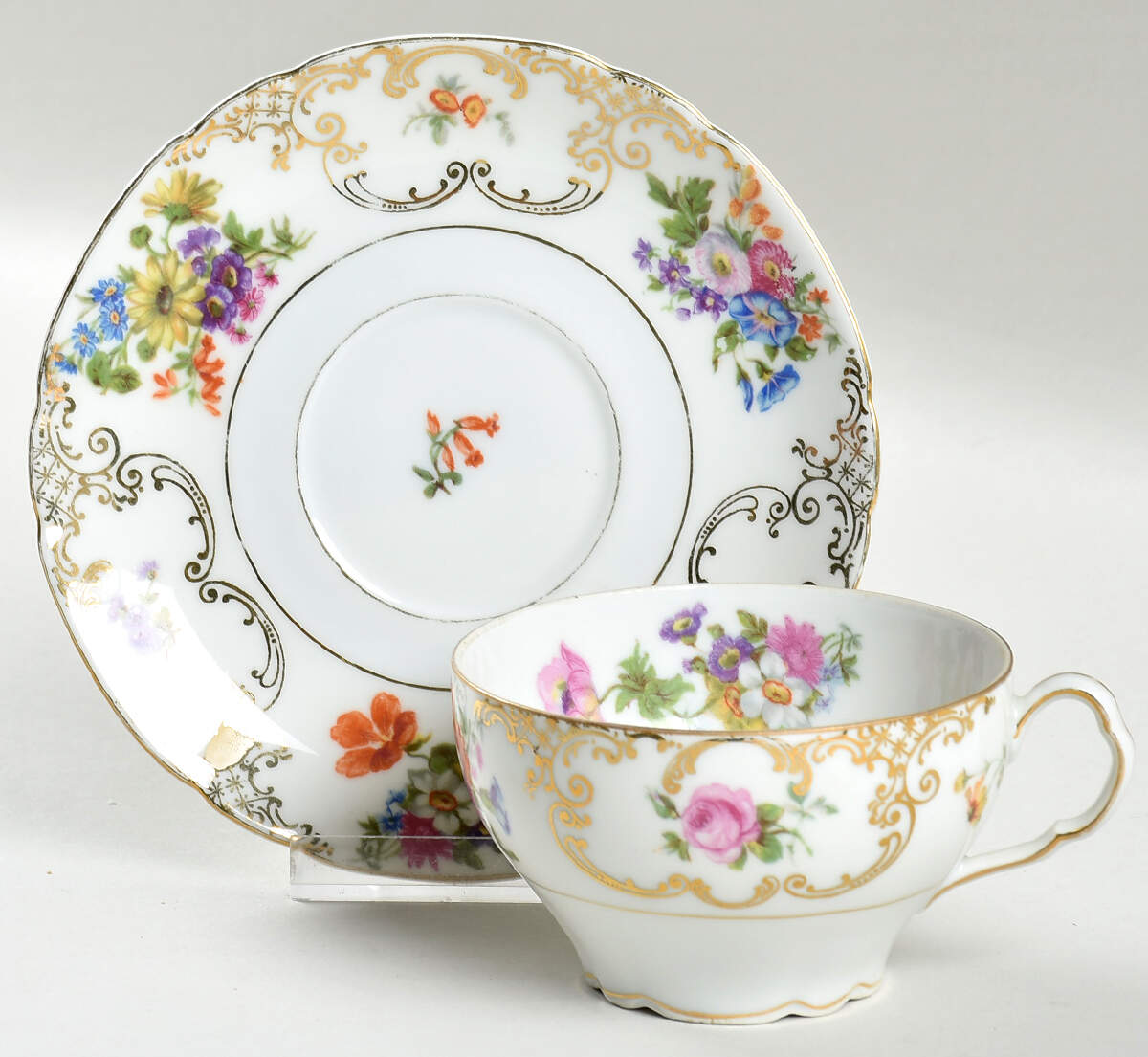 VIT3 Flat Cup & Saucer Set by Victoria (Czech)-1