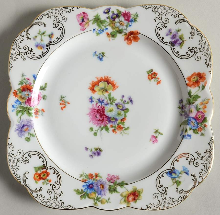VIT3 Square Salad Plate by Victoria (Czech)-1