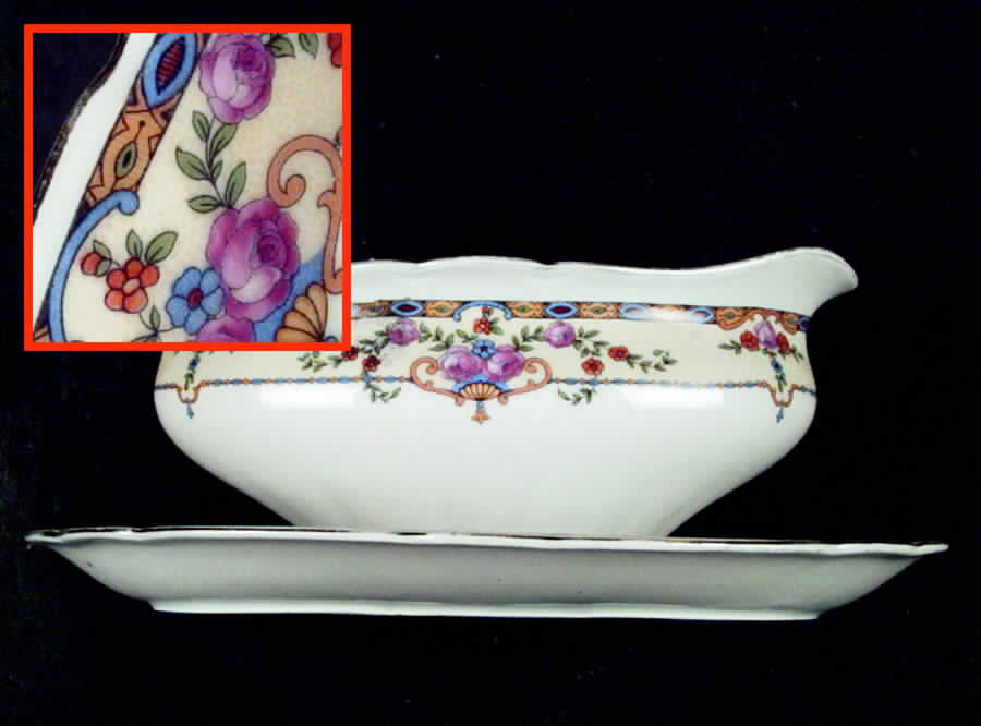 VIT44 Gravy Boat with Attached Underplate by Victoria (Czech)-1