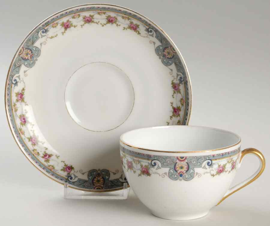 VIT69 Flat Cup & Saucer Set by Victoria (Czech)-1