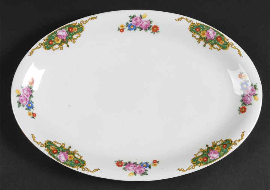 VIT73 12" Oval Serving Platter by Victoria (Czech)-1