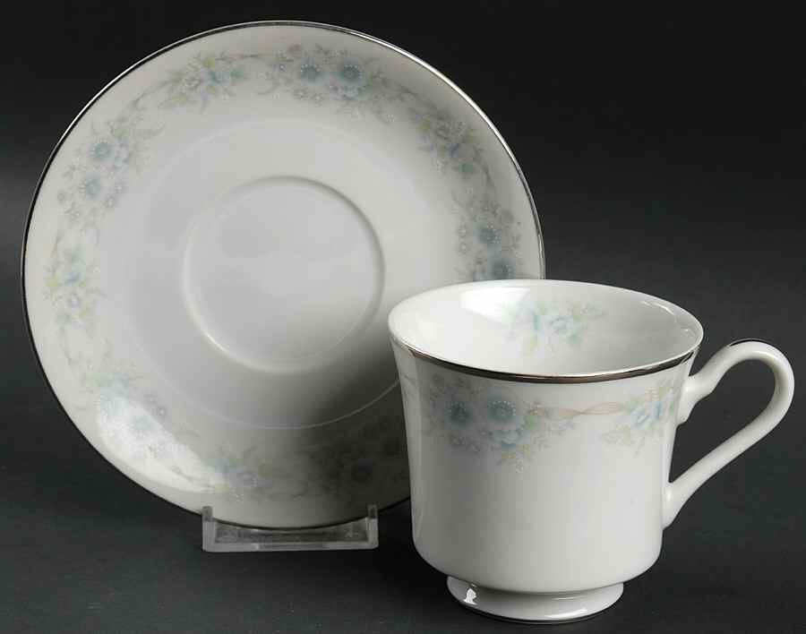 Blue Bell Footed Cup & Saucer Set by Viletta-1