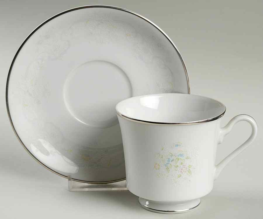 Bridal Bouquet Footed Cup & Saucer Set by Viletta-1