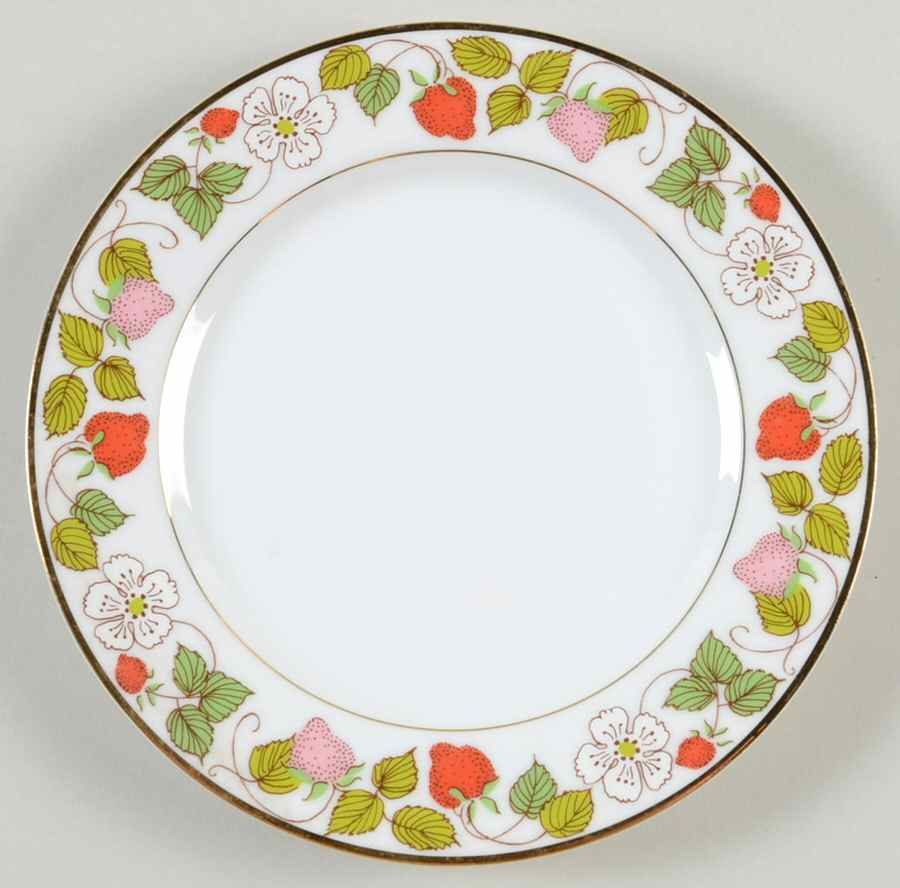 Strawberries 'N Cream Bread & Butter Plate by Viletta-1