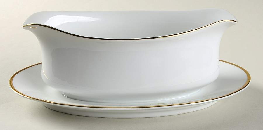 Viletta Classic Gold Gravy Boat with Attached Underplate by Viletta-1